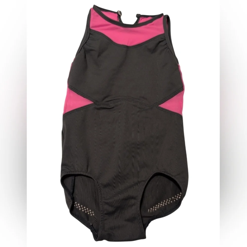 Gray and Pink Bodysuit Leotard